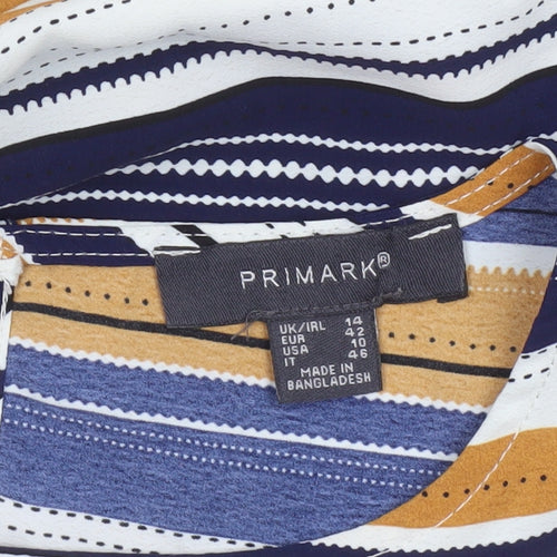 Primark Women’s Multicoloured Striped Jersey T-Shirt Size 14