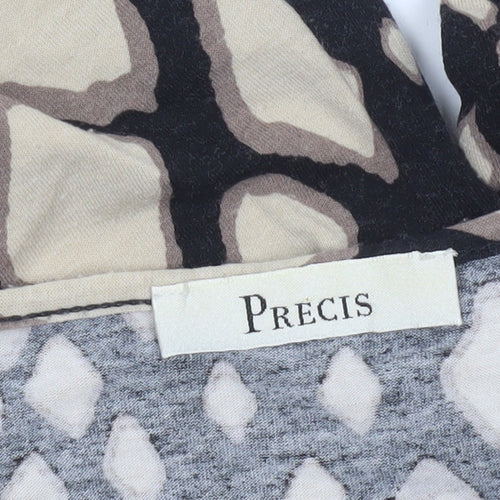 Precis Women’s Beige Geometric Jersey Top Size S Viscose 3/4 Sleeve