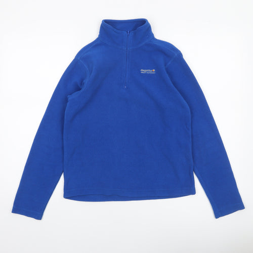 Regatta Boys Blue Fleece Pullover Sweatshirt 14 Years 1/4 Zip Outdoor