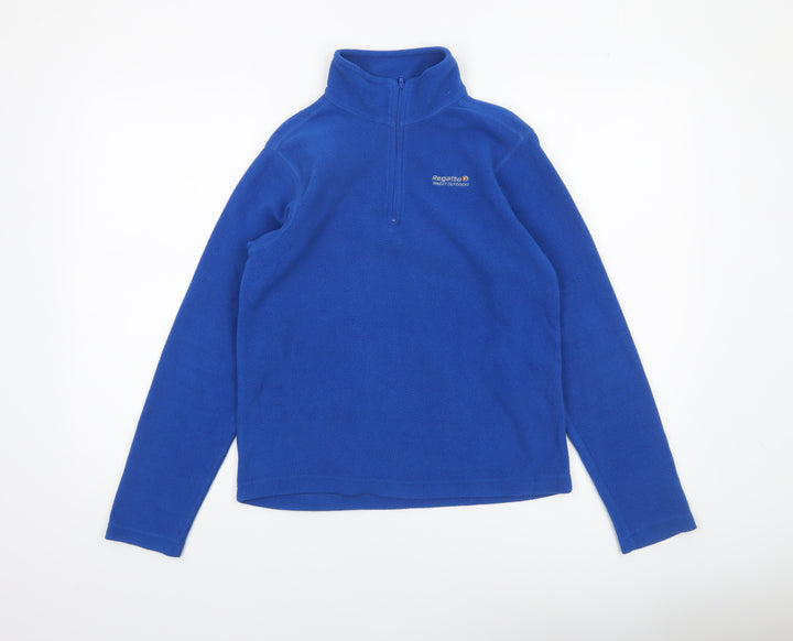 Regatta Boys Blue Fleece Pullover Sweatshirt 14 Years 1/4 Zip Outdoor