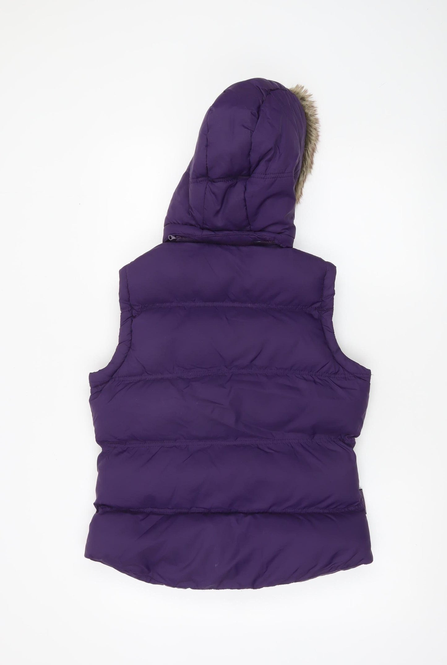Mountain Essentials Women Purple Hooded Puffer Waistcoat Size 8