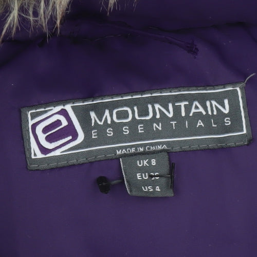 Mountain Essentials Women Purple Hooded Puffer Waistcoat Size 8