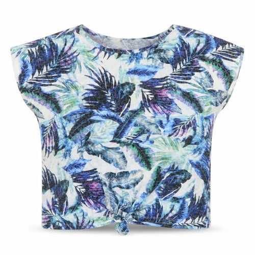 Wallis Women’s Multicoloured Tropical Knot Front Cropped T-Shirt Size M