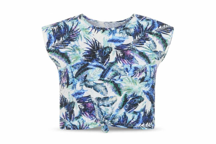 Wallis Women’s Multicoloured Tropical Knot Front Cropped T-Shirt Size M