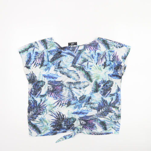 Wallis Women’s Multicoloured Tropical Knot Front Cropped T-Shirt Size M