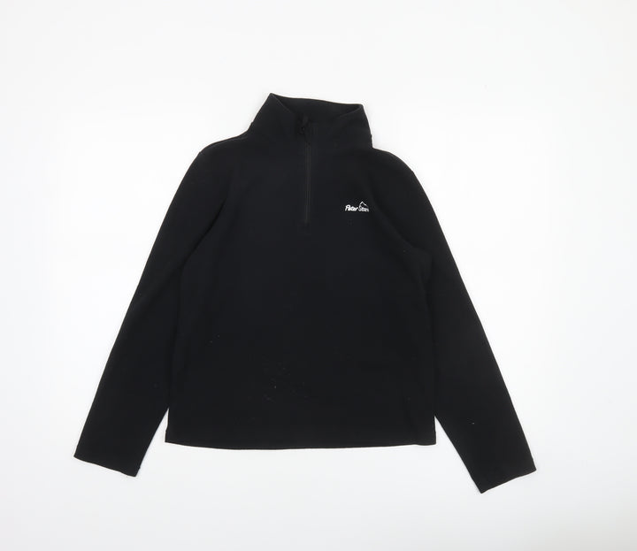 Peter Storm Boys Black Fleece 1/4 Zip Sweatshirt 11-12 Years Outdoor Wear
