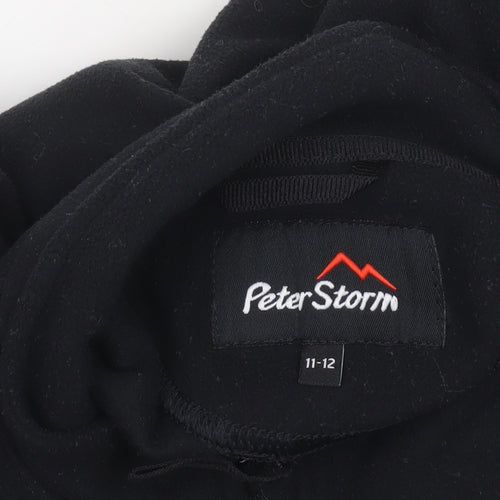 Peter Storm Boys Black Fleece 1/4 Zip Sweatshirt 11-12 Years Outdoor Wear