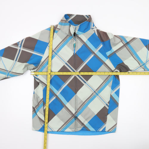 Team Sales Ltd Men's Blue Argyle Softshell Jacket Size M Windproof