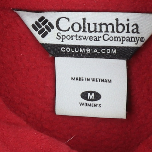 Columbia Unisex Red Fleece Zip Jacket Medium Lightweight Outdoor
