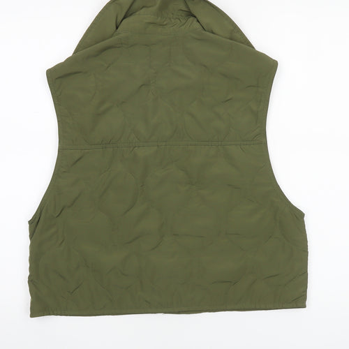 H&M Women’s Green Quilted Sleeveless Waistcoat XS