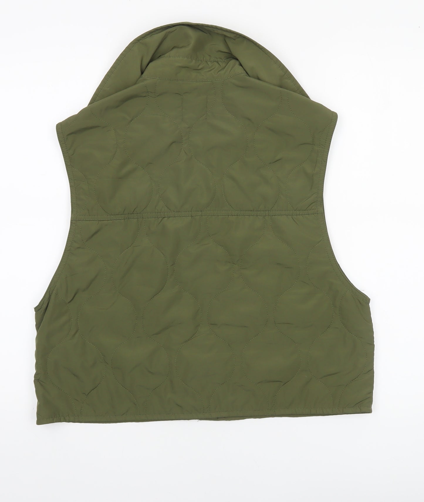 H&M Women’s Green Quilted Sleeveless Waistcoat XS
