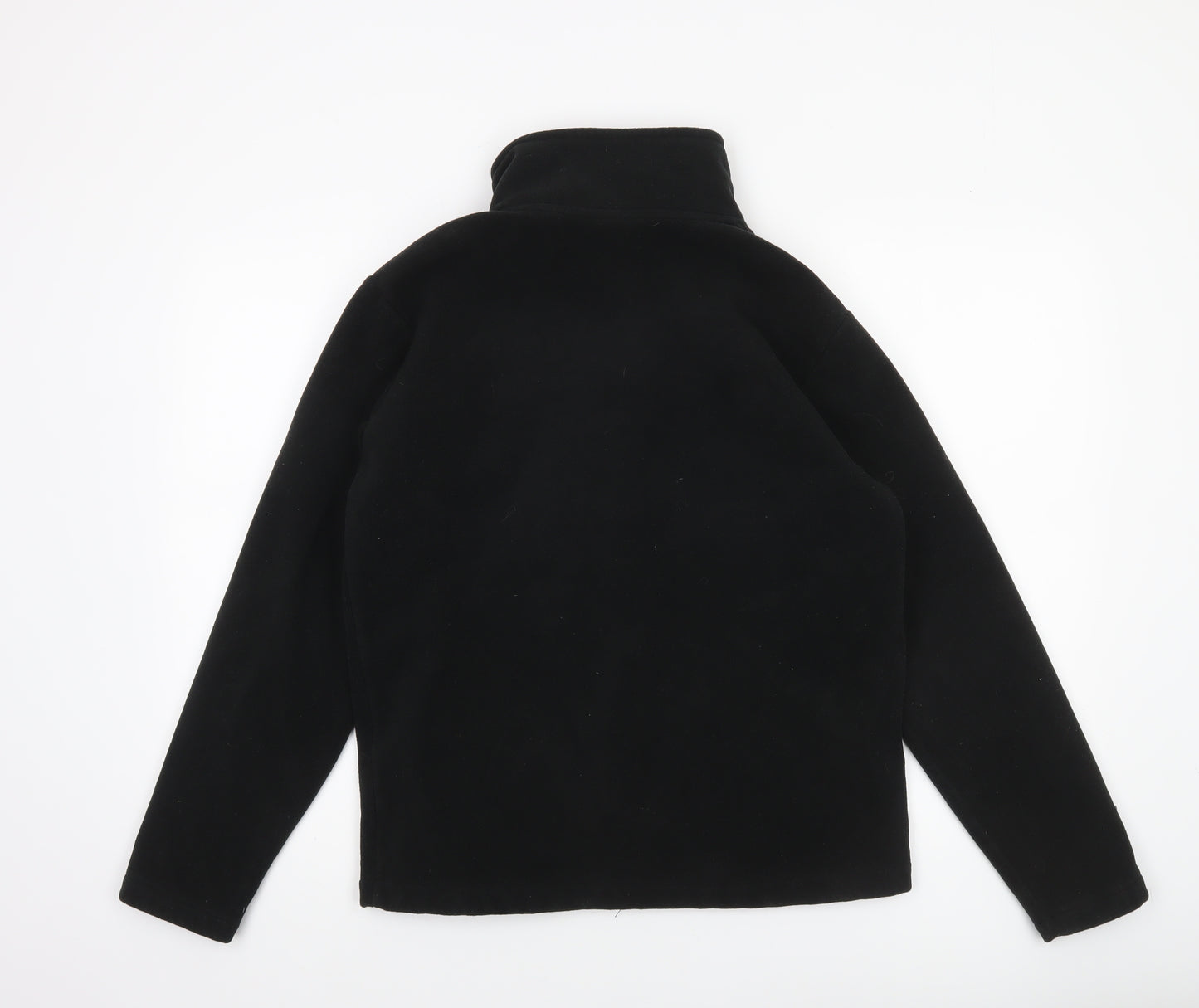 TikTok Men's Black Fleece Jacket S Full Zip Aztec Trim Casual