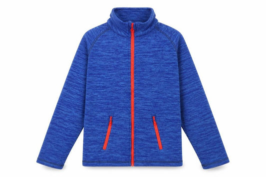 Front view of Mountain Warehouse boys’ blue full zip fleece jacket 11-12 years