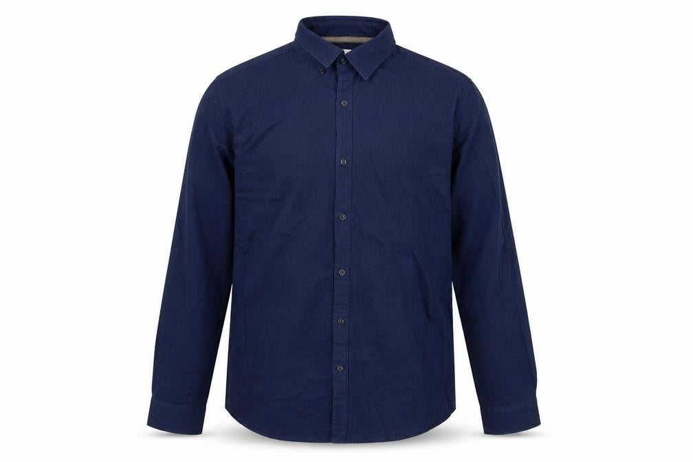 Zara Men Blue Slim Fit Long Sleeve Cotton Button-Up Shirt L