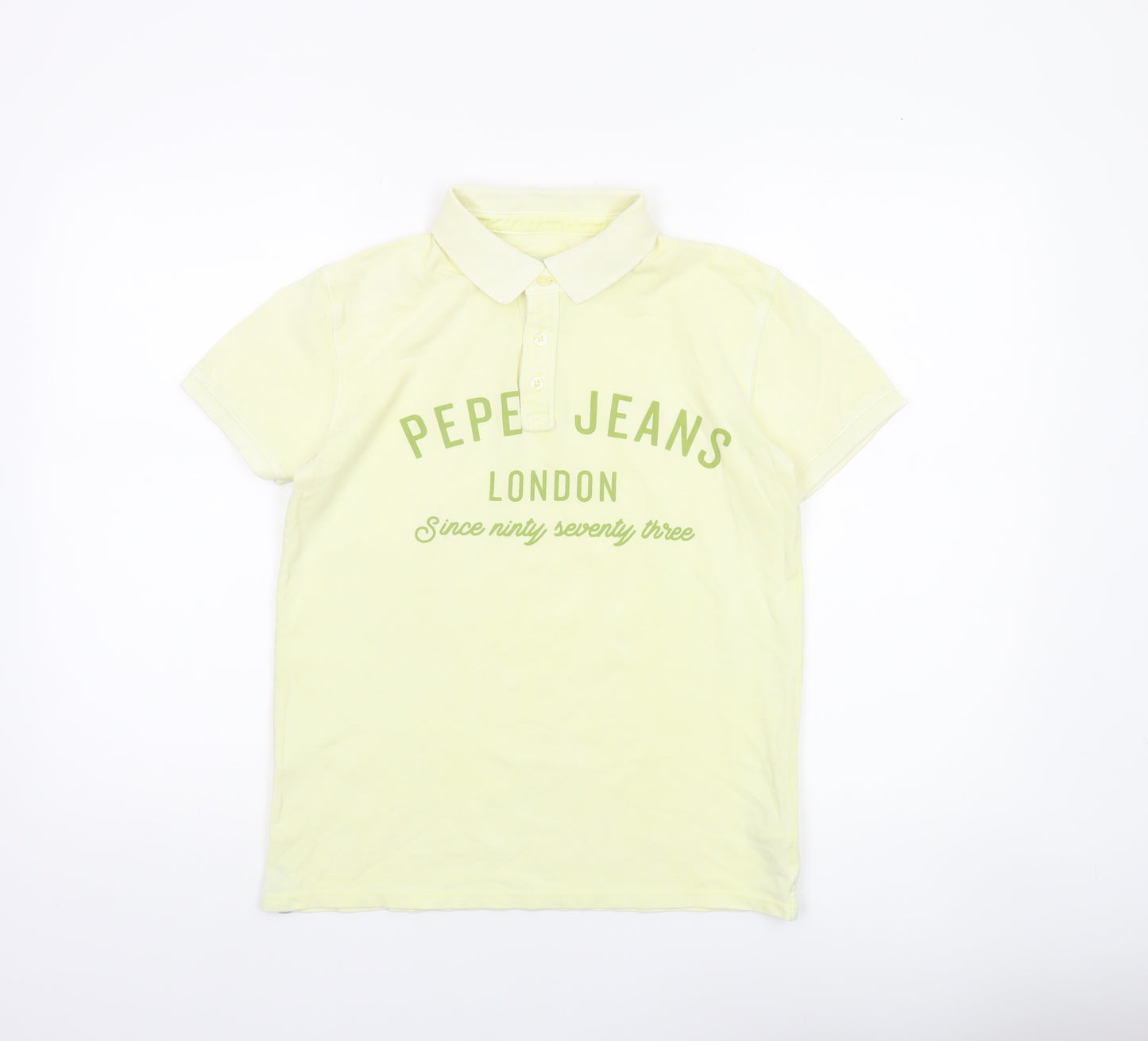 Pepe Jeans Teens Yellow Collared Cotton Polo Shirt Size S