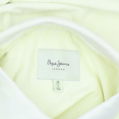 Pepe Jeans Teens Yellow Collared Cotton Polo Shirt Size S