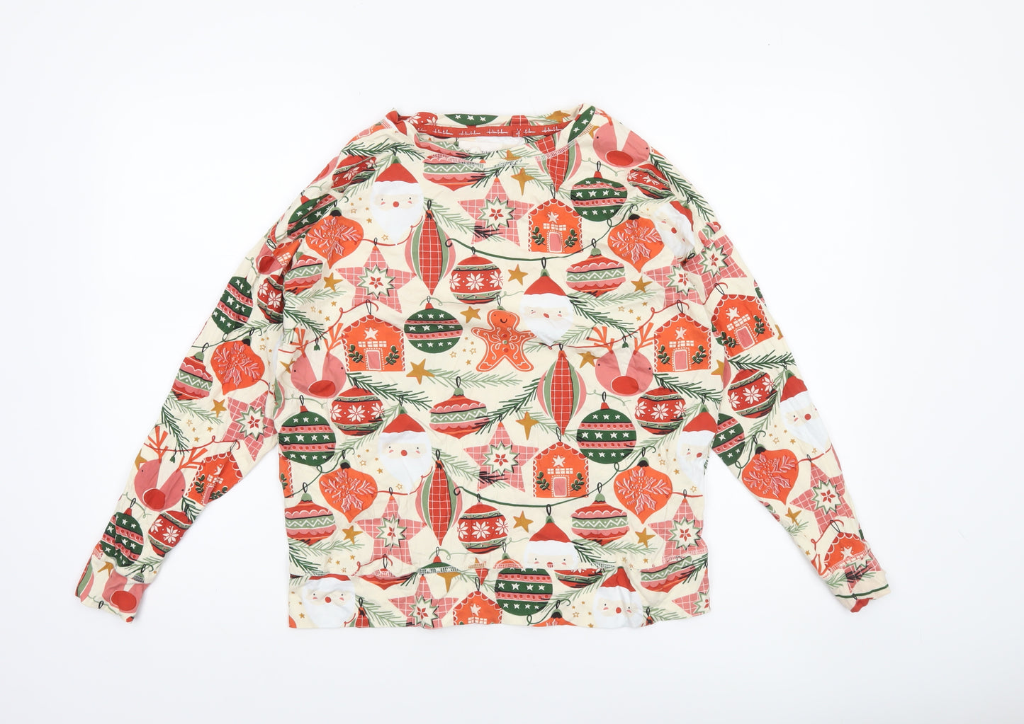 Next Women’s Multicoloured Christmas Cotton Pyjama Top S