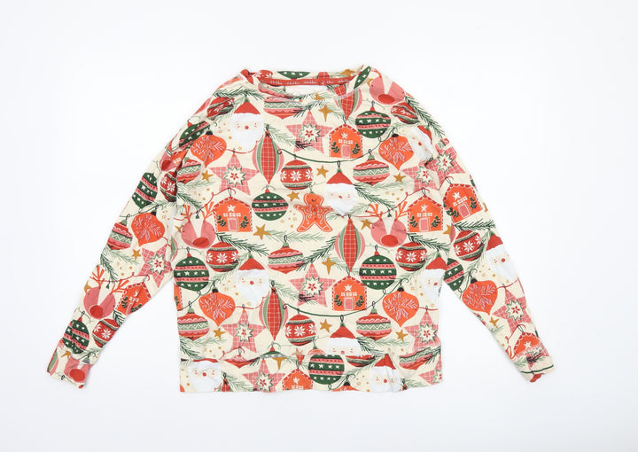 Next Women’s Multicoloured Christmas Cotton Pyjama Top S