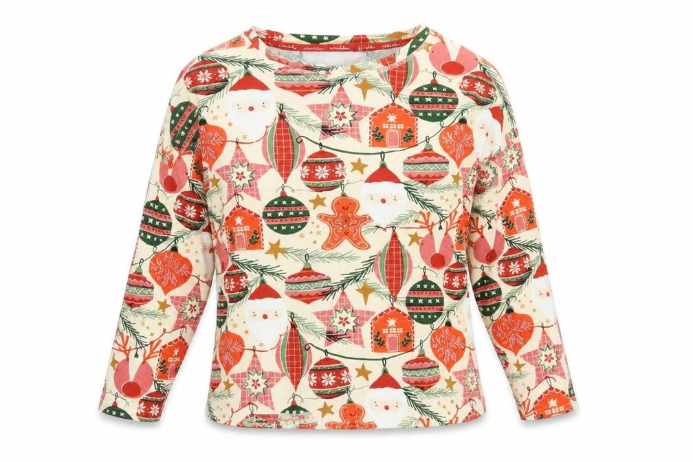 Front view of Next Women’s Multicoloured Christmas Cotton Pyjama Top S