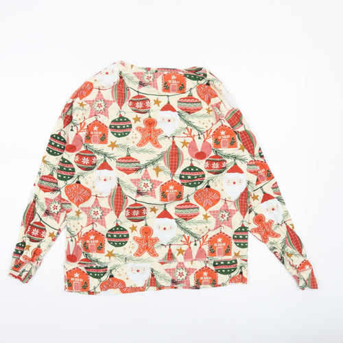 Next Women’s Multicoloured Christmas Cotton Pyjama Top S