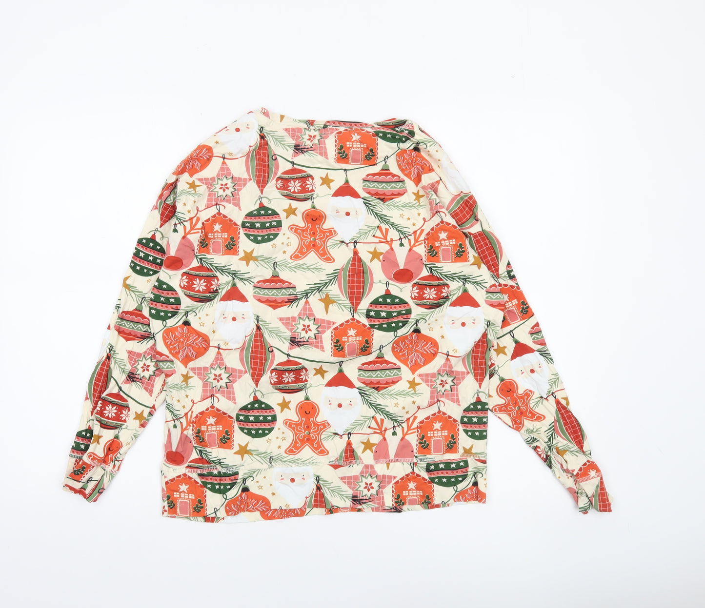 Next Women’s Multicoloured Christmas Cotton Pyjama Top S