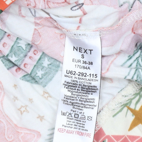 Next Women’s Multicoloured Christmas Cotton Pyjama Top S