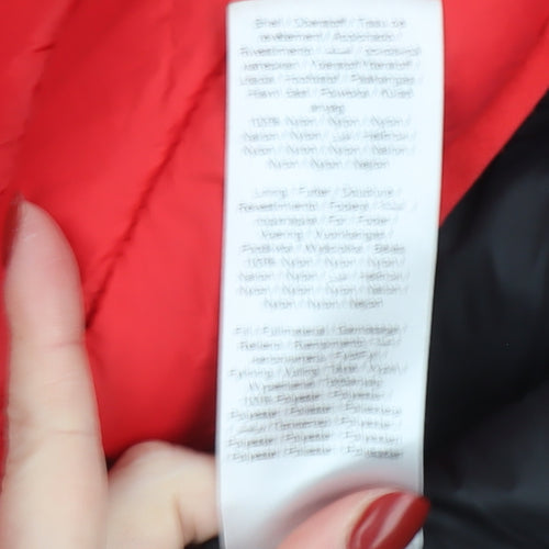 Blend Men's Red Hooded Puffer Jacket Size S Lightweight Winter Coat