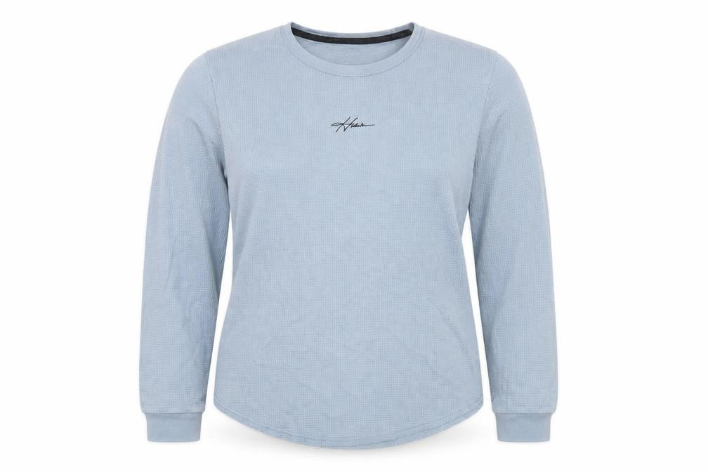 Hollister Women Blue Long Sleeve Crew Neck Cotton T-Shirt M