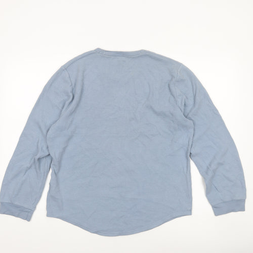 Hollister Women Blue Long Sleeve Crew Neck Cotton T-Shirt M