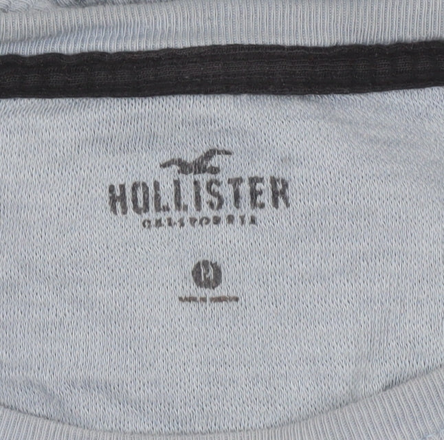 Hollister Women Blue Long Sleeve Crew Neck Cotton T-Shirt M