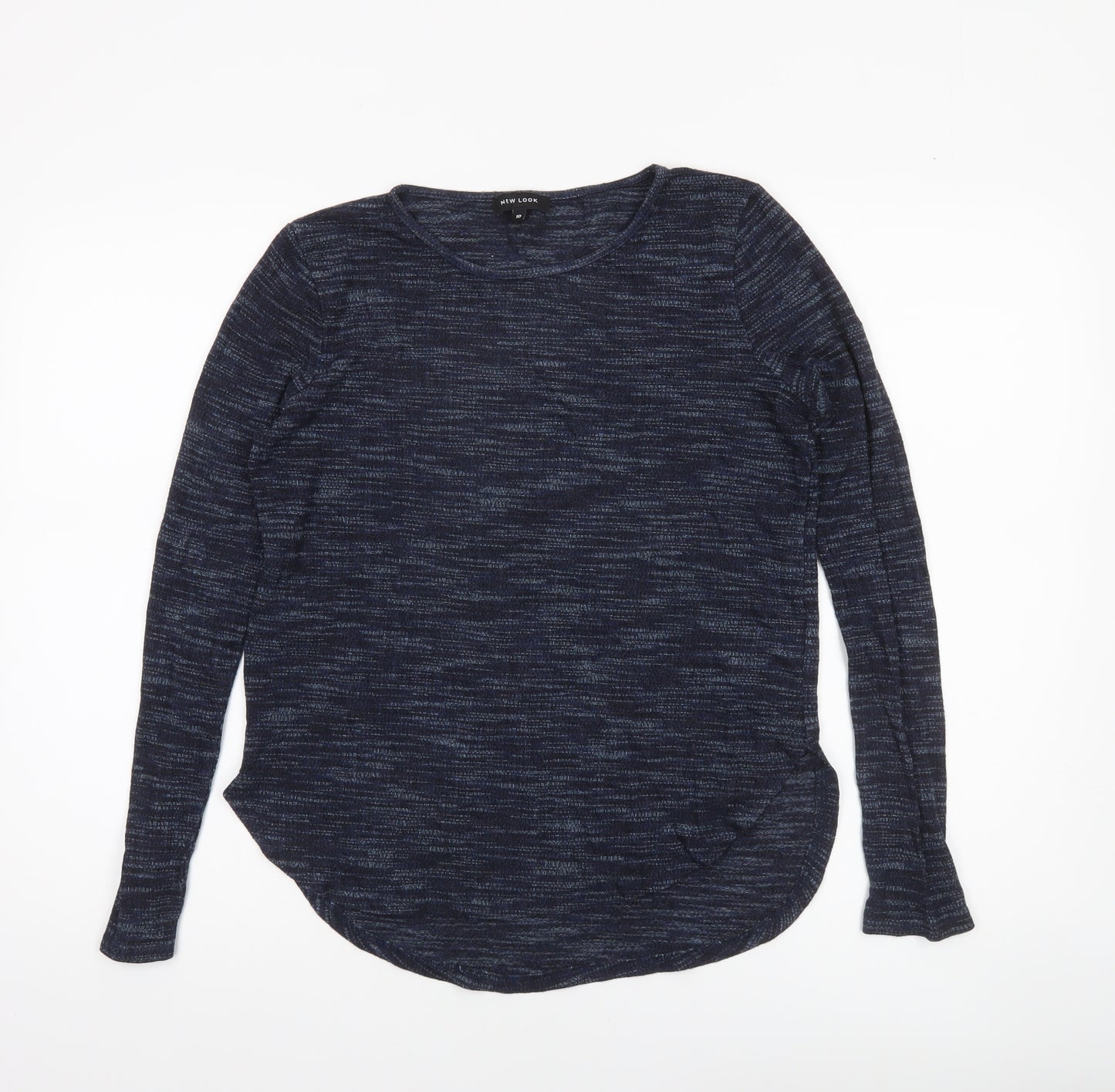 New Look Womens Blue Long Sleeve Basic Jersey Top Size 10