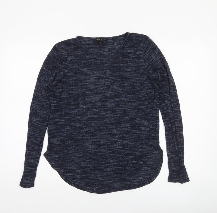 New Look Womens Blue Long Sleeve Basic Jersey Top Size 10