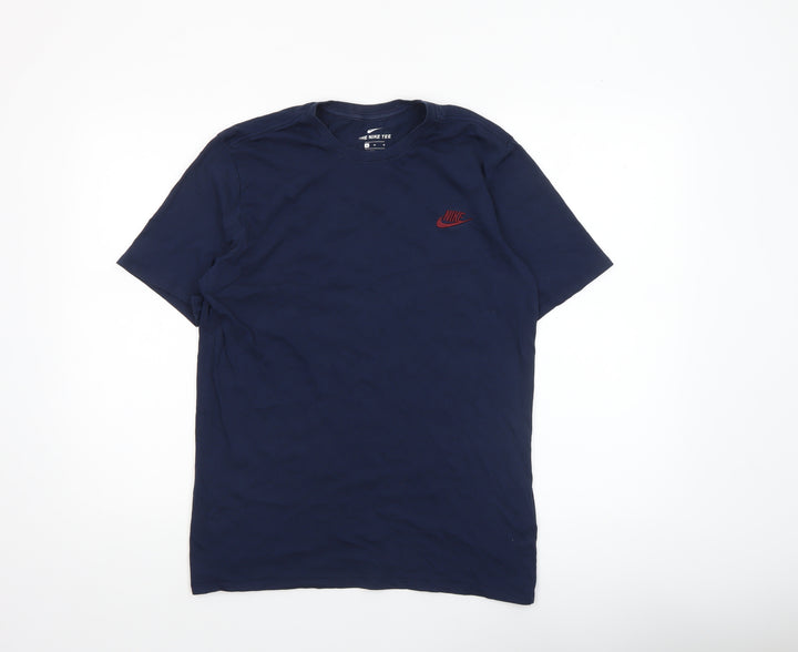 Nike Men's Blue Athletic Fit Cotton Crew Neck T-Shirt M
