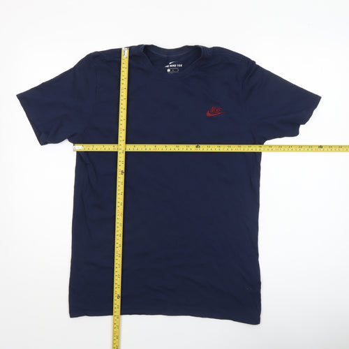 Nike Men's Blue Athletic Fit Cotton Crew Neck T-Shirt M