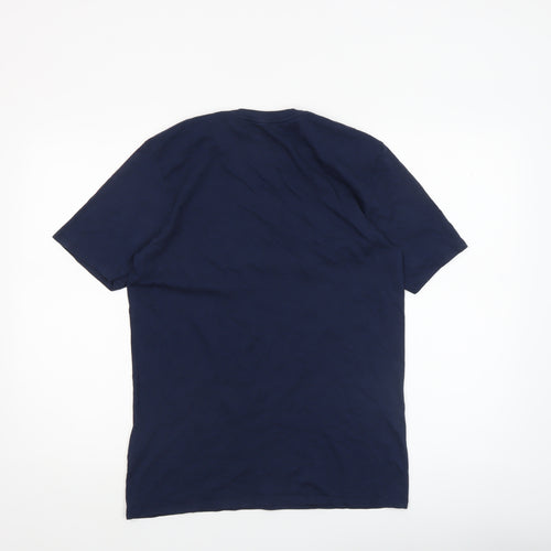 Nike Men's Blue Athletic Fit Cotton Crew Neck T-Shirt M