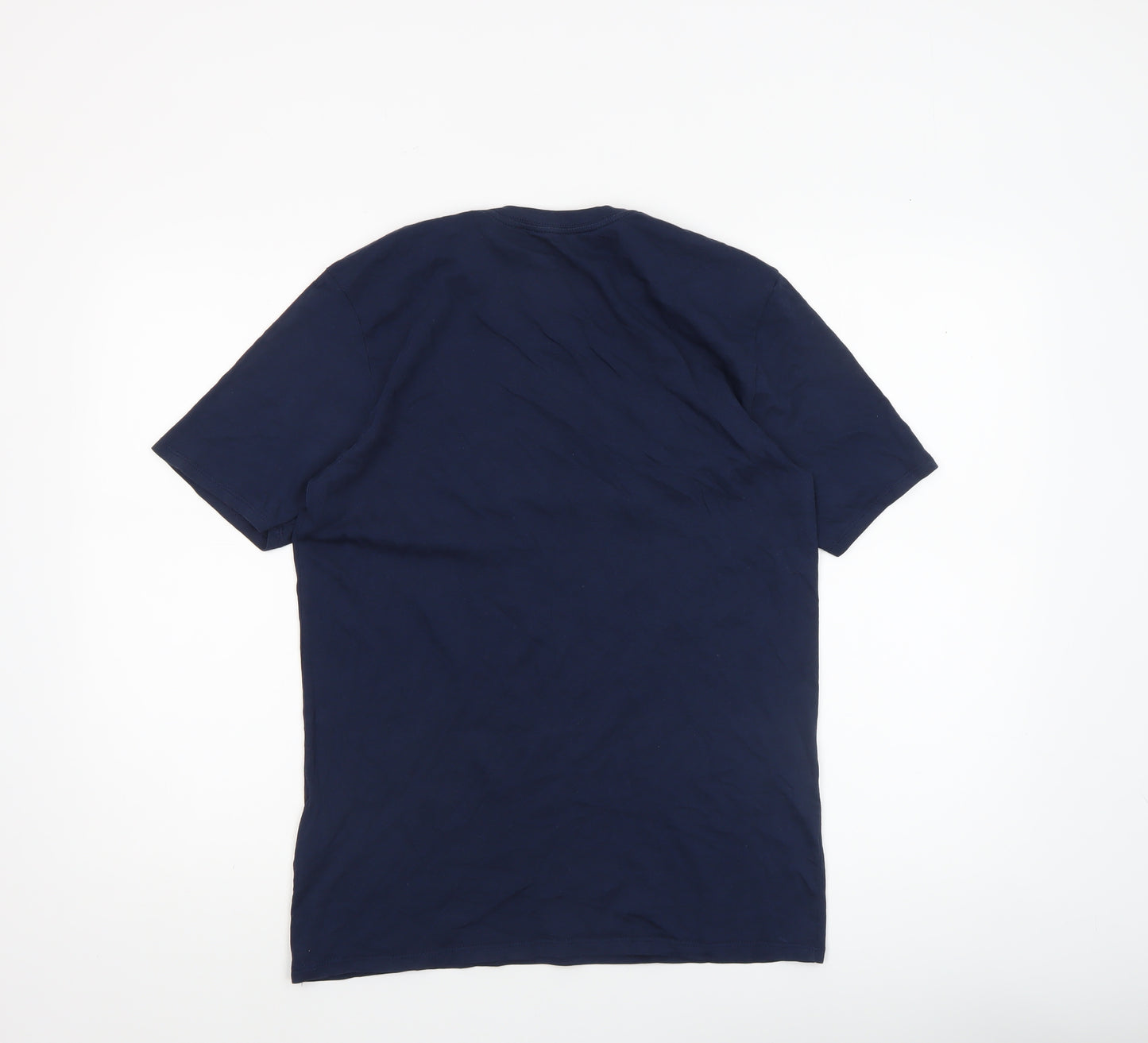 Nike Men's Blue Athletic Fit Cotton Crew Neck T-Shirt M