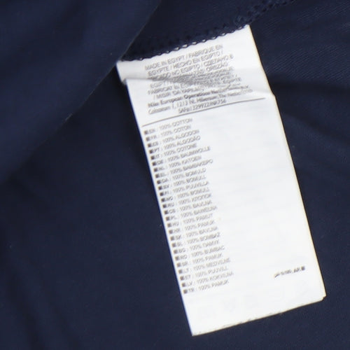 Nike Men's Blue Athletic Fit Cotton Crew Neck T-Shirt M