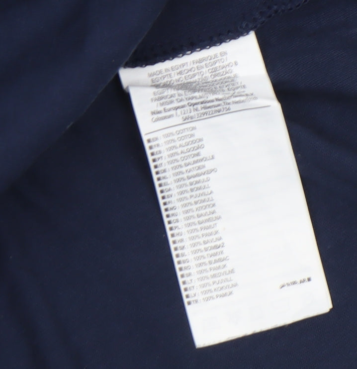 Nike Men's Blue Athletic Fit Cotton Crew Neck T-Shirt M