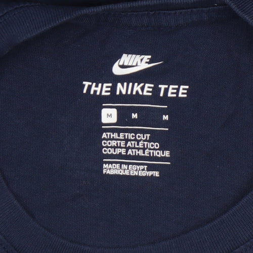 Nike Men's Blue Athletic Fit Cotton Crew Neck T-Shirt M