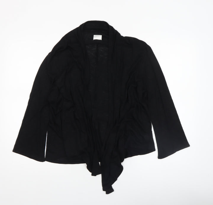 NEXT Womens Black Long Sleeve Wrap Viscose Blouse UK 14