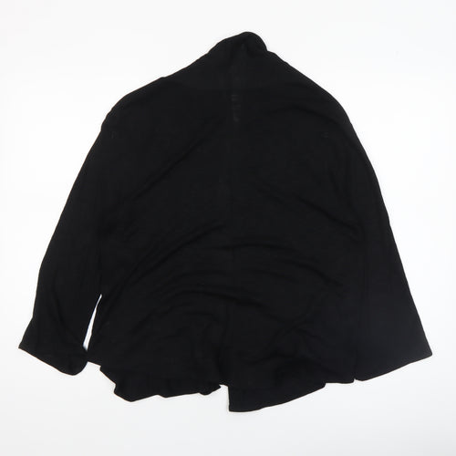 NEXT Womens Black Long Sleeve Wrap Viscose Blouse UK 14