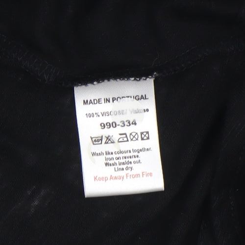 NEXT Womens Black Long Sleeve Wrap Viscose Blouse UK 14