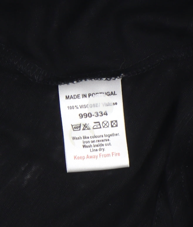 NEXT Womens Black Long Sleeve Wrap Viscose Blouse UK 14