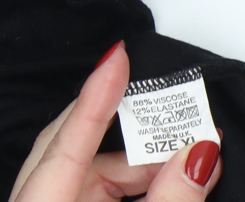 Spiral Direct Women's Black Gothic Angel Cross Tunic Top XL