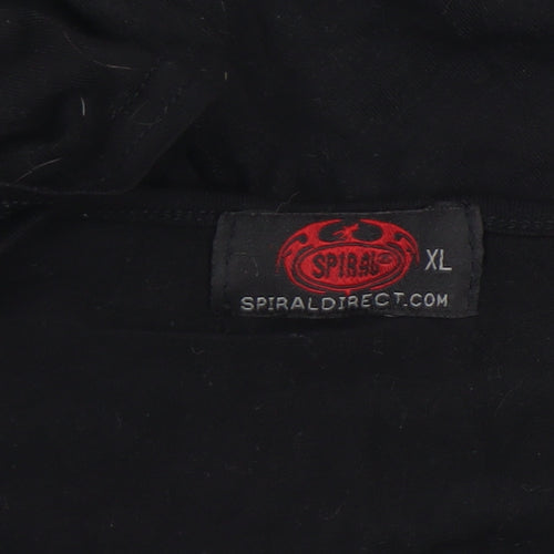 Spiral Direct Women's Black Gothic Angel Cross Tunic Top XL