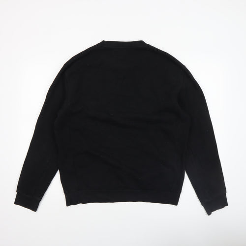 Zara Men’s Black XL Cotton Crew Neck Pullover Sweatshirt