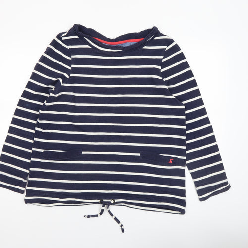 Joules Women’s Blue Striped Cotton Boat Neck Long Sleeve Top UK 14