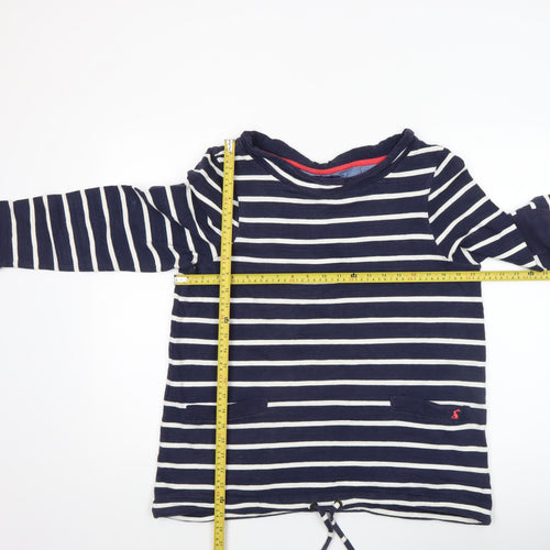 Joules Women’s Blue Striped Cotton Boat Neck Long Sleeve Top UK 14