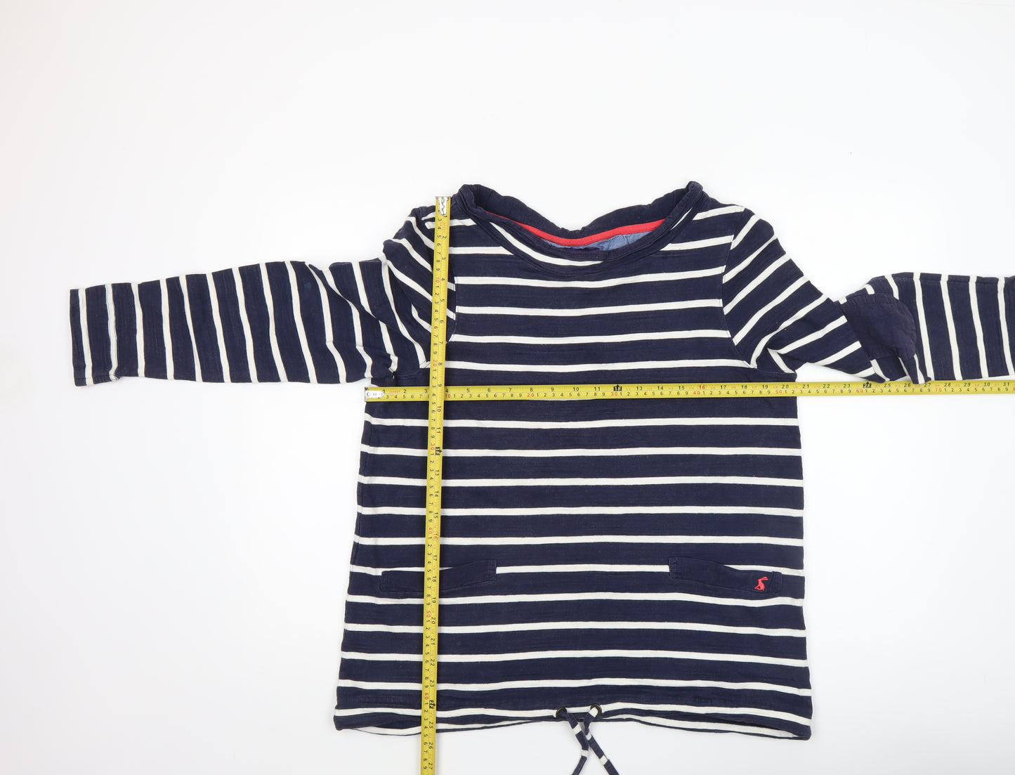 Joules Women’s Blue Striped Cotton Boat Neck Long Sleeve Top UK 14