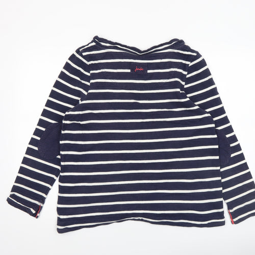 Joules Women’s Blue Striped Cotton Boat Neck Long Sleeve Top UK 14